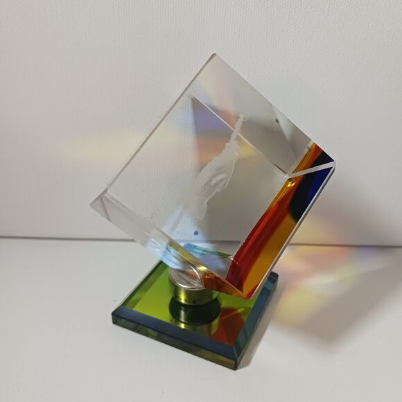 New York City Paperweight Spinner Statue of Liberty Laser Etched Glass Multi - Picture 8 of 9